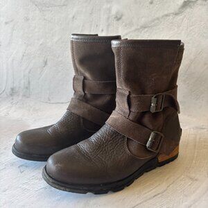 SOREL Major Moto Boot Womens 6/37 Brown Leather